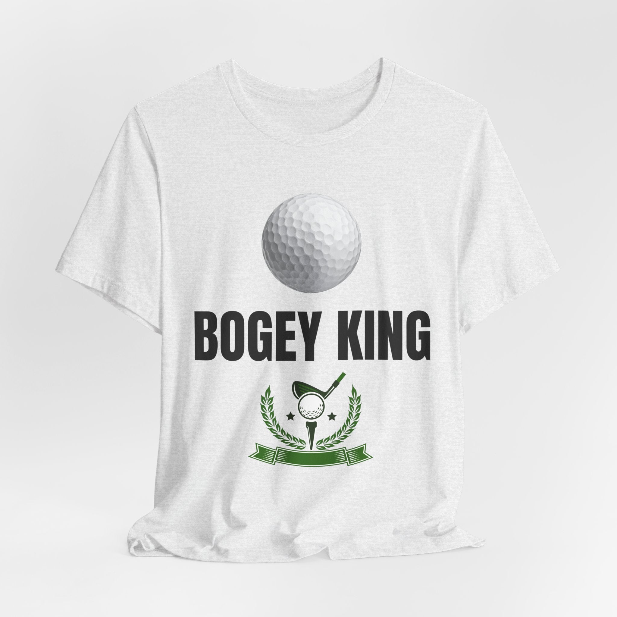 Bogey King Golf T-Shirt — Funny Golf Shirt with Golf Ball & Wreath Design