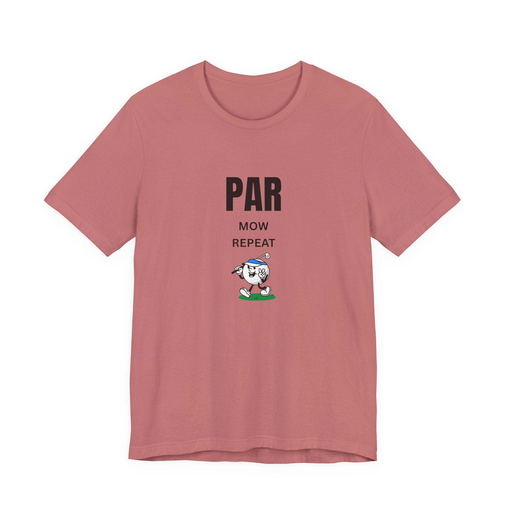Golf "Par, Mow, Repeat" T-Shirt — Funny Golfing Tee for Golf Lovers
