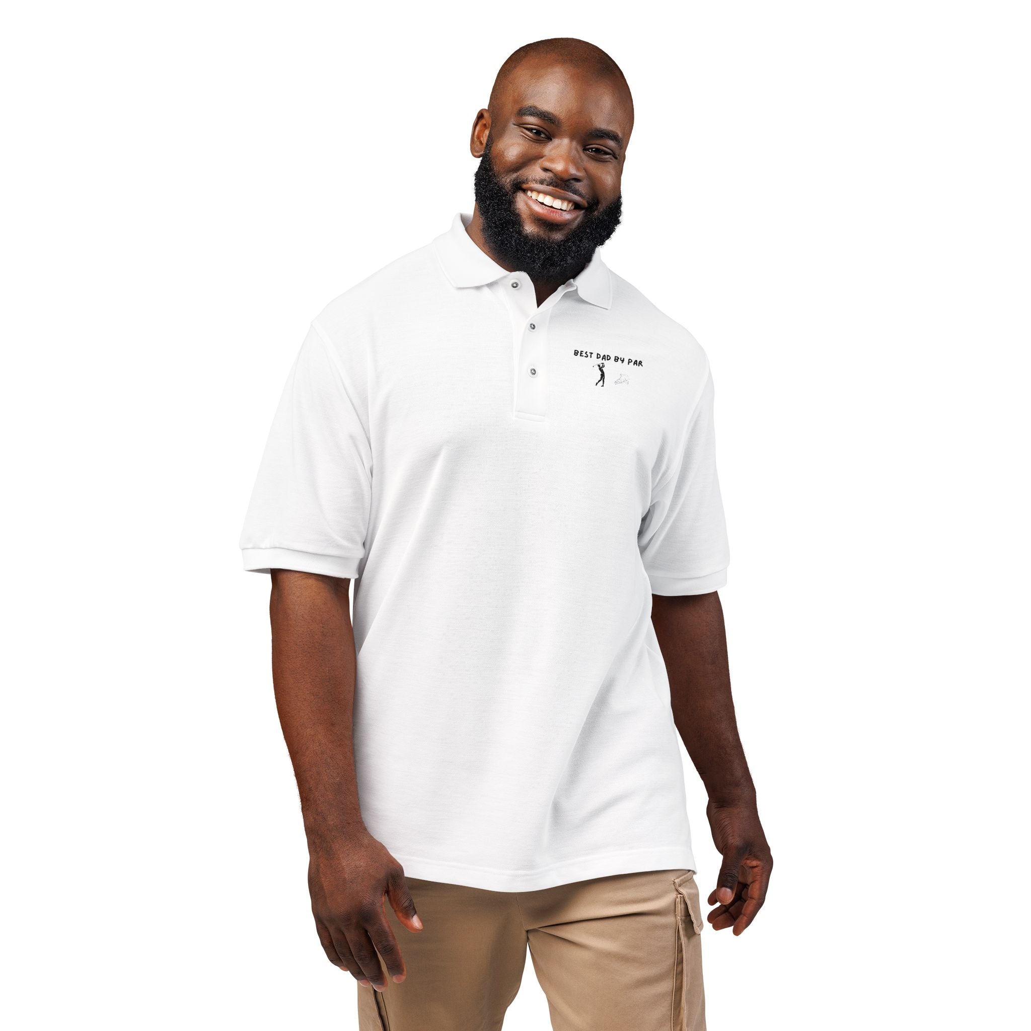 Embroidered Polo Shirt — “Just Go For It” Minimalist Golf Logo