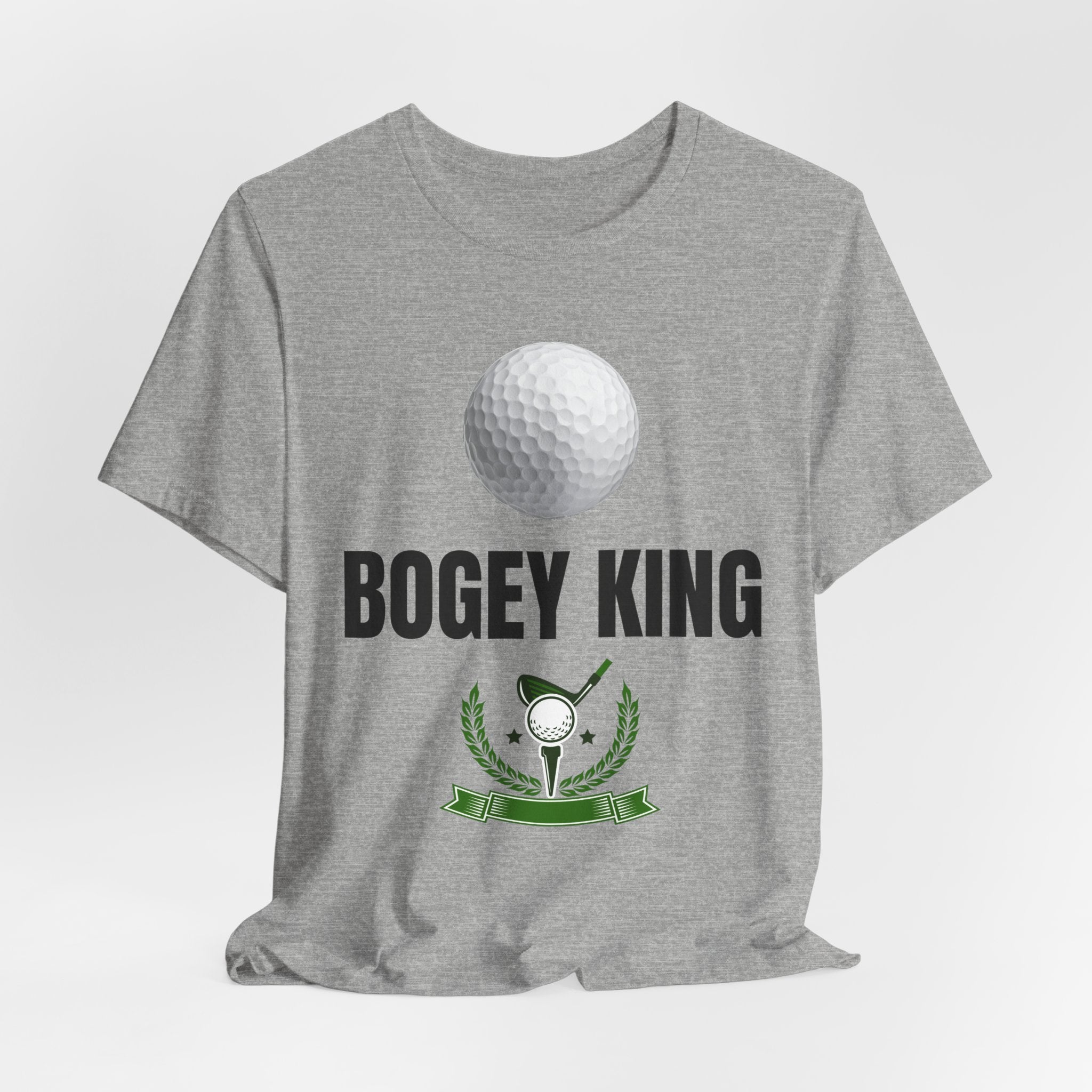 Bogey King Golf T-Shirt — Funny Golf Shirt with Golf Ball & Wreath Design