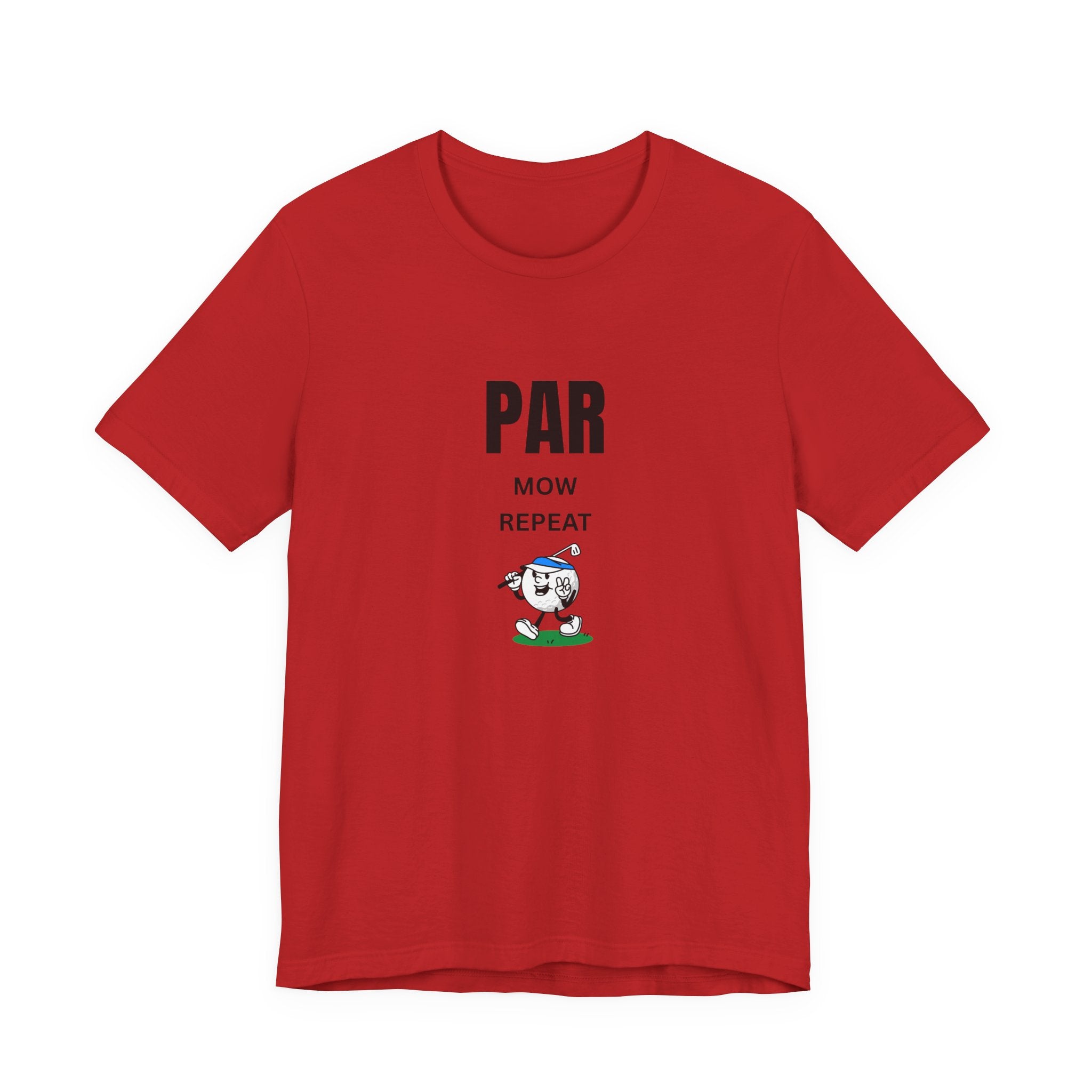 Golf "Par, Mow, Repeat" T-Shirt — Funny Golfing Tee for Golf Lovers