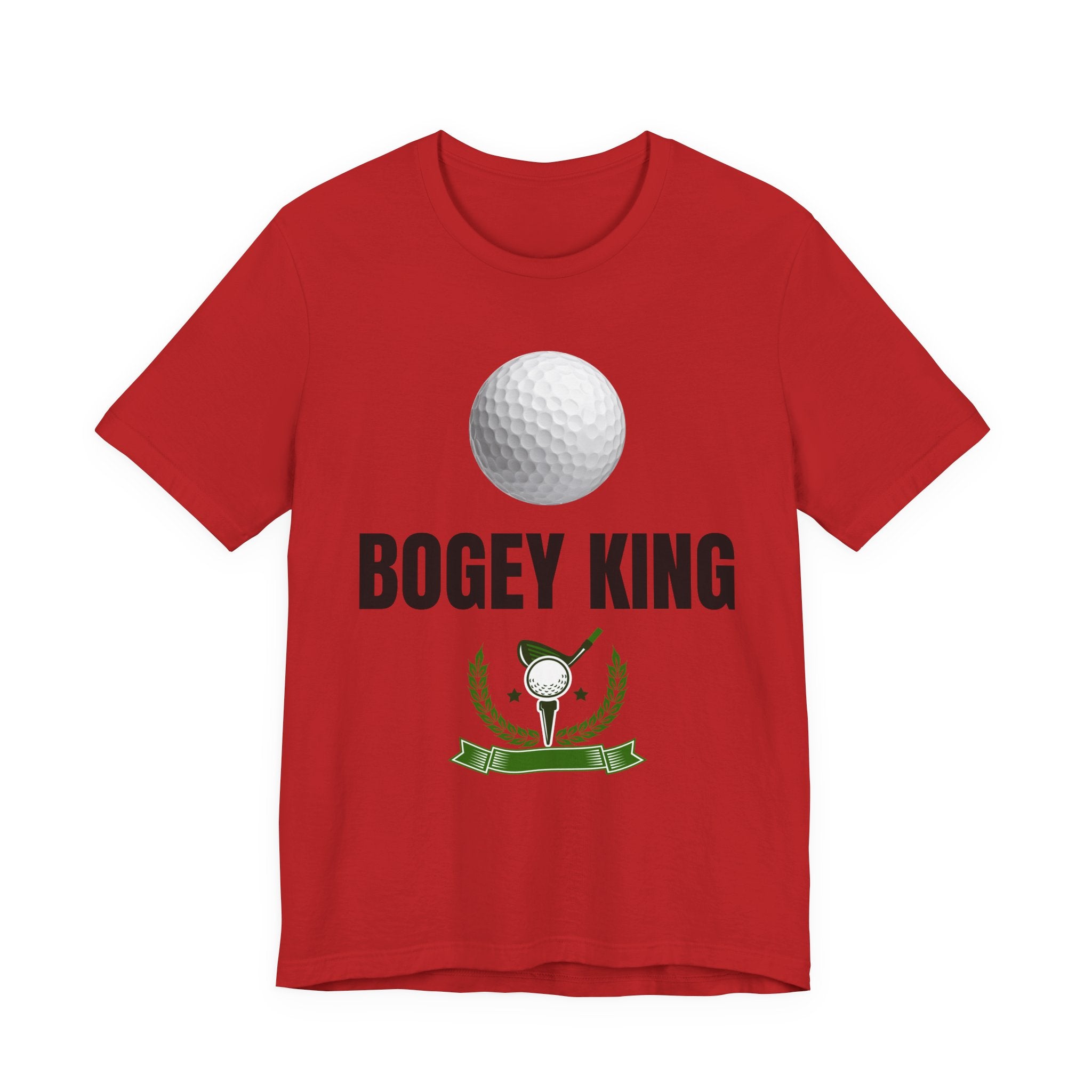 Bogey King Golf T-Shirt — Funny Golf Shirt with Golf Ball & Wreath Design