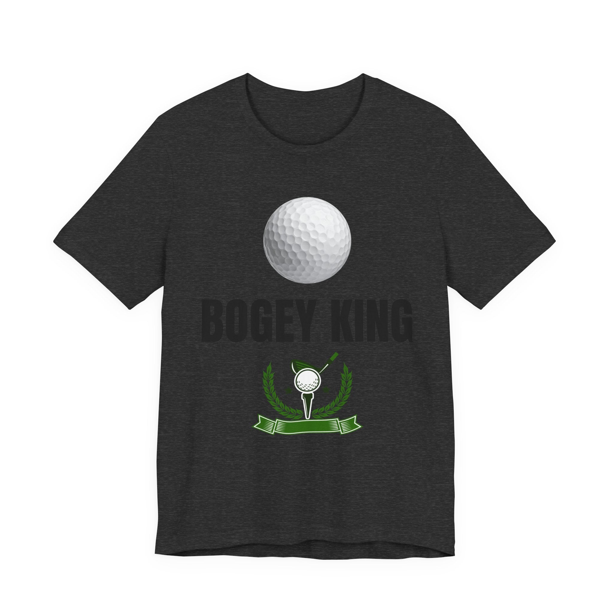 Bogey King Golf T-Shirt — Funny Golf Shirt with Golf Ball & Wreath Design