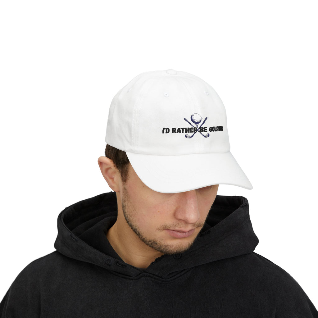 Golf Dad Cap - "I’d Rather Be Golfing" Embroidered Classic Dad Hat