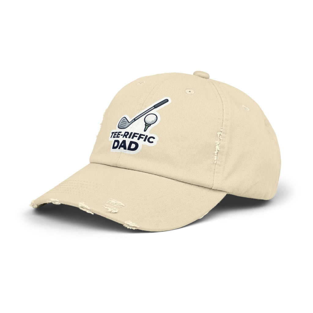 Tee-riffic Dad Cap — Distressed Golf Dad Hat, Father's Day Gift